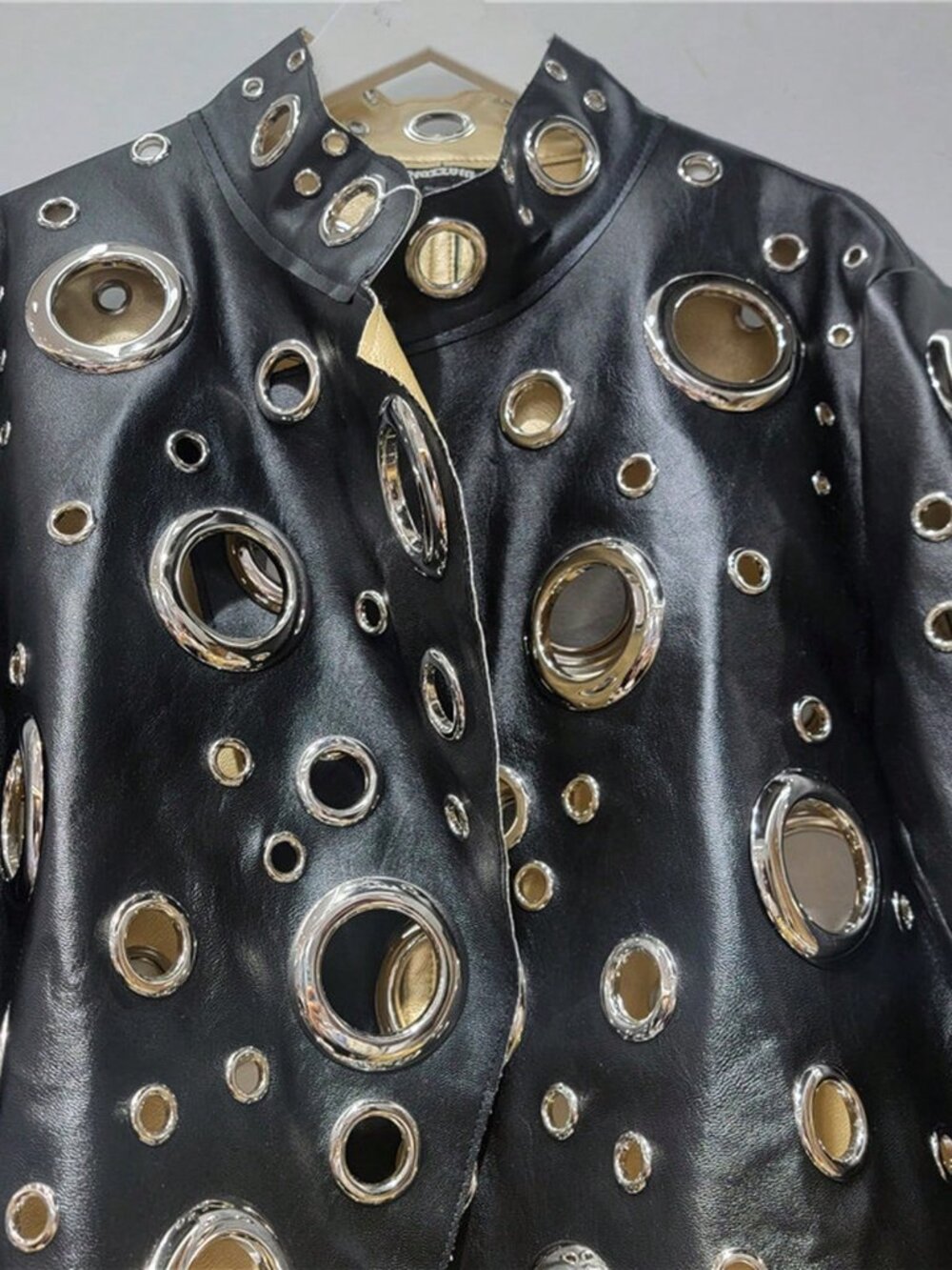 Black Party Women's Faux Leather Jacket - Picture 3 of 4